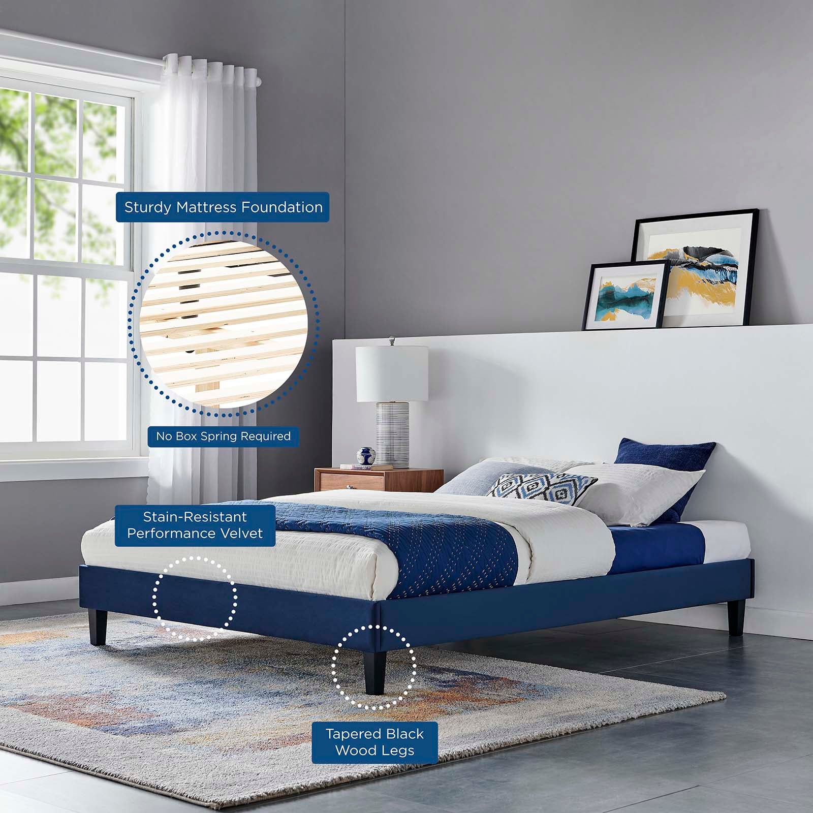 Liva Performance Velvet King Bed by Modway