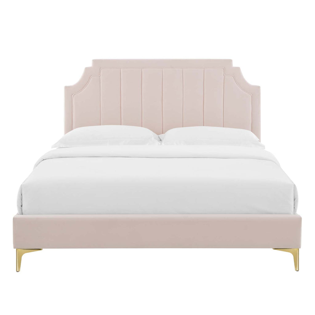 Sienna Performance Velvet Twin Platform Bed by Modway
