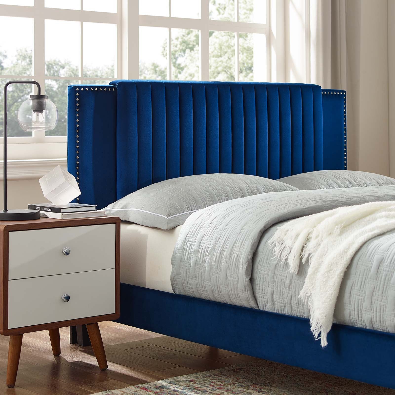 Zahra Channel Tufted Performance Velvet Queen Platform Bed by Modway