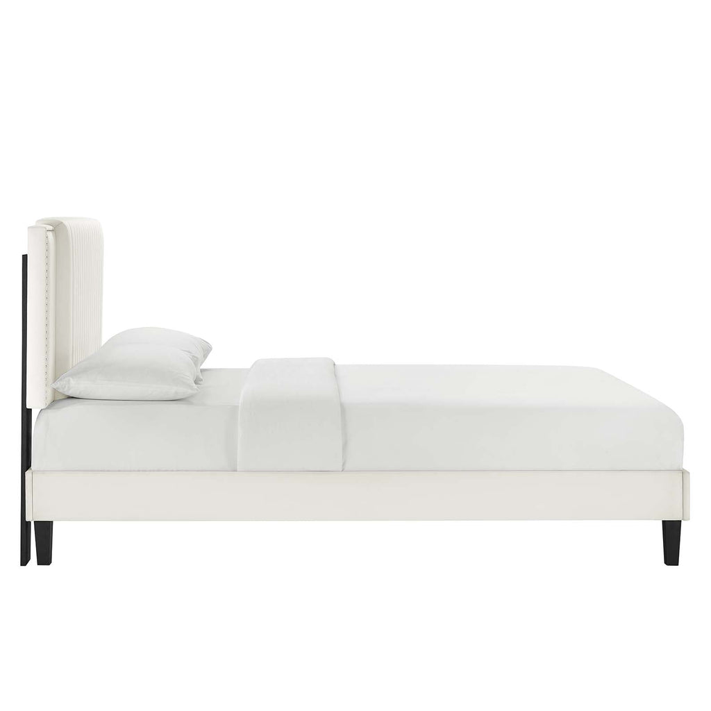 Zahra Channel Tufted Performance Velvet Queen Platform Bed by Modway