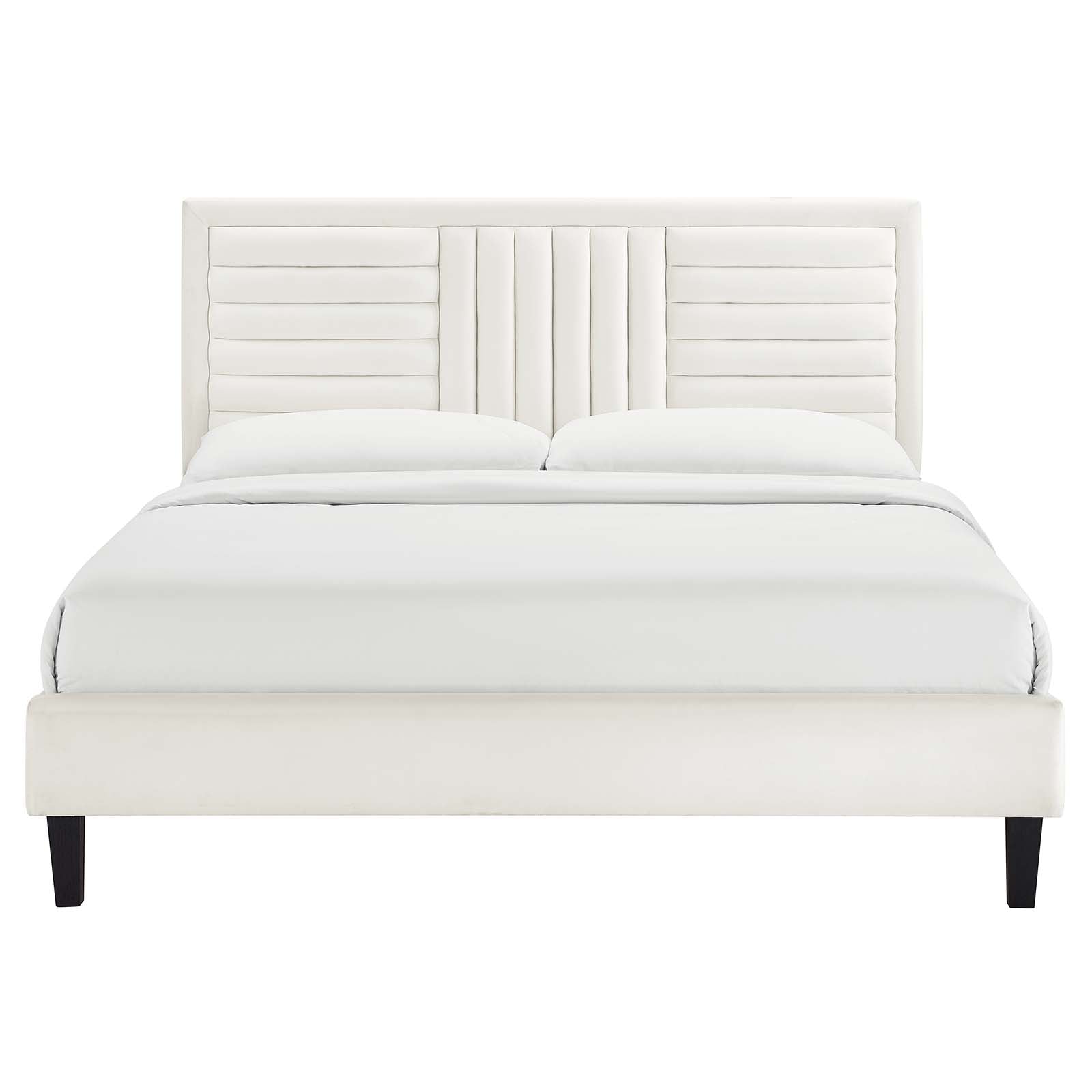 Sofia Channel Tufted Performance Velvet Queen Platform Bed by Modway