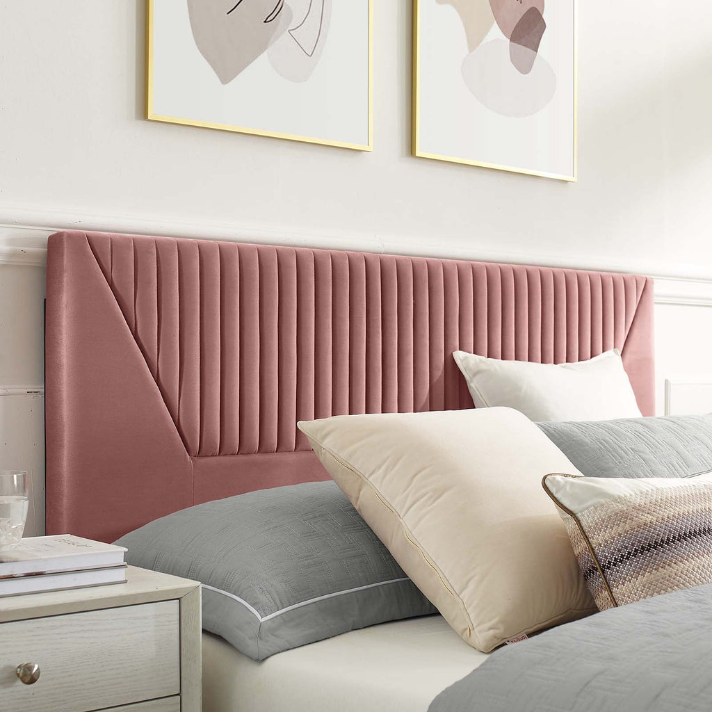 Yasmine Channel Tufted Performance Velvet Queen Platform Bed by Modway