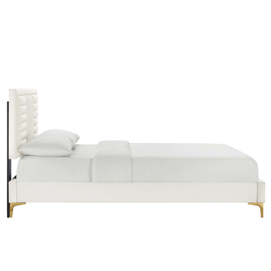 Sofia Channel Tufted Performance Velvet Twin Platf