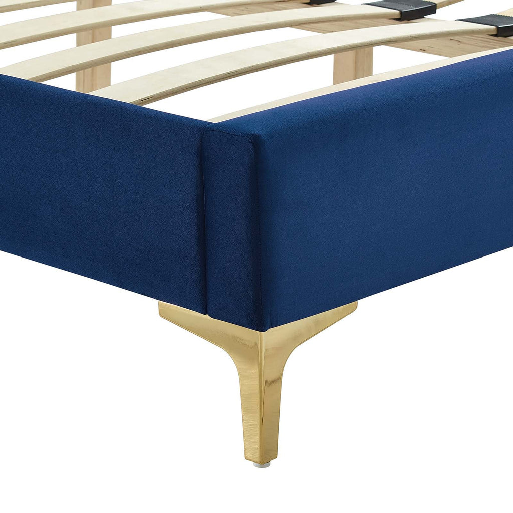 Yasmine Channel Tufted Performance Velvet Twin Platform Bed by Modway