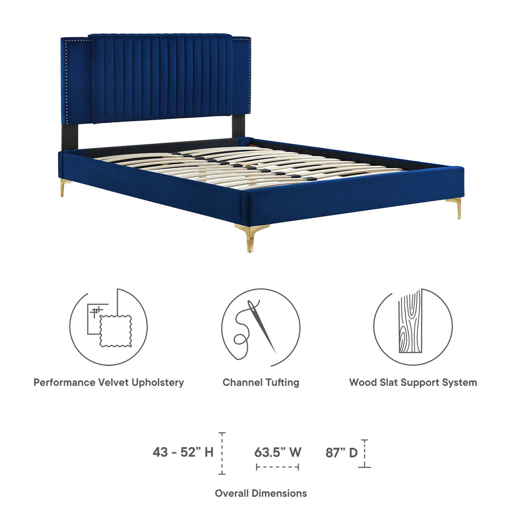 Zahra Channel Tufted Performance Velvet Full Platform Bed by Modway