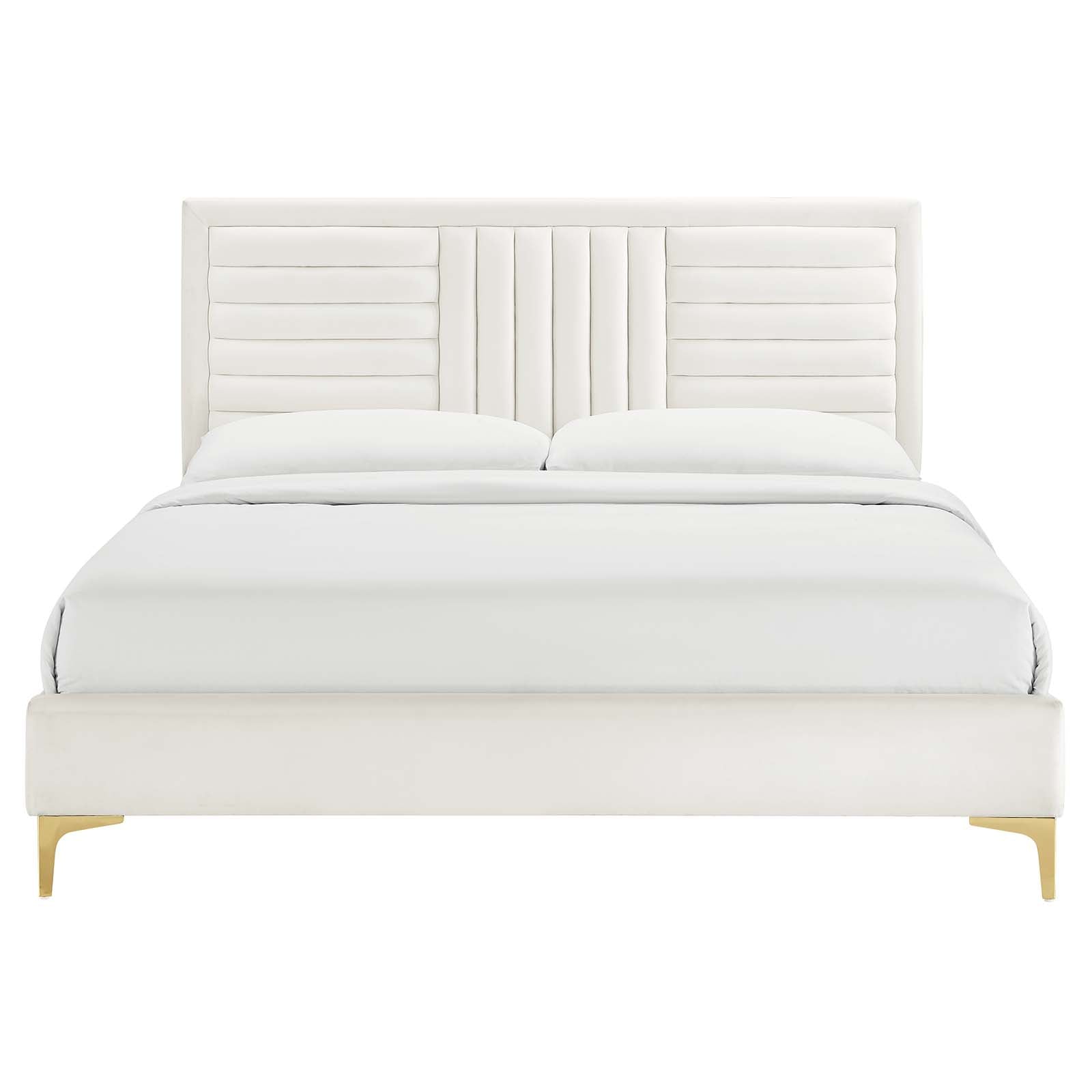 Sofia Channel Tufted Performance Velvet Full Platform Bed by Modway