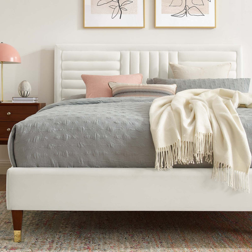 Sofia Channel Tufted Performance Velvet Full Platform Bed by Modway