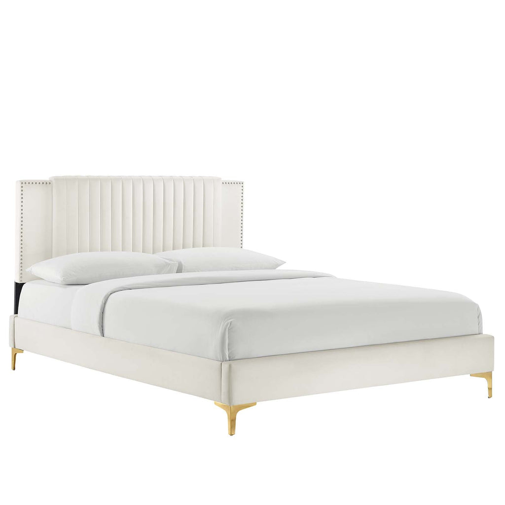 Zahra Channel Tufted Performance Velvet King Platform Bed by Modway