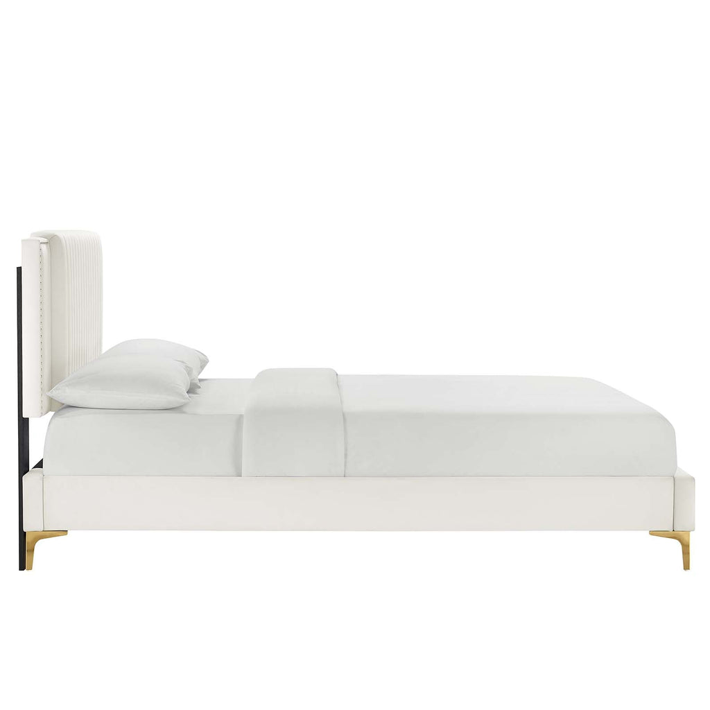 Zahra Channel Tufted Performance Velvet King Platform Bed by Modway