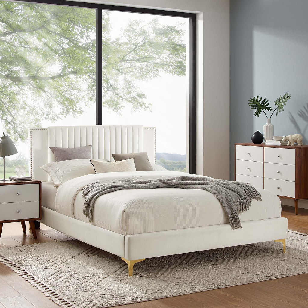 Zahra Channel Tufted Performance Velvet King Platform Bed by Modway