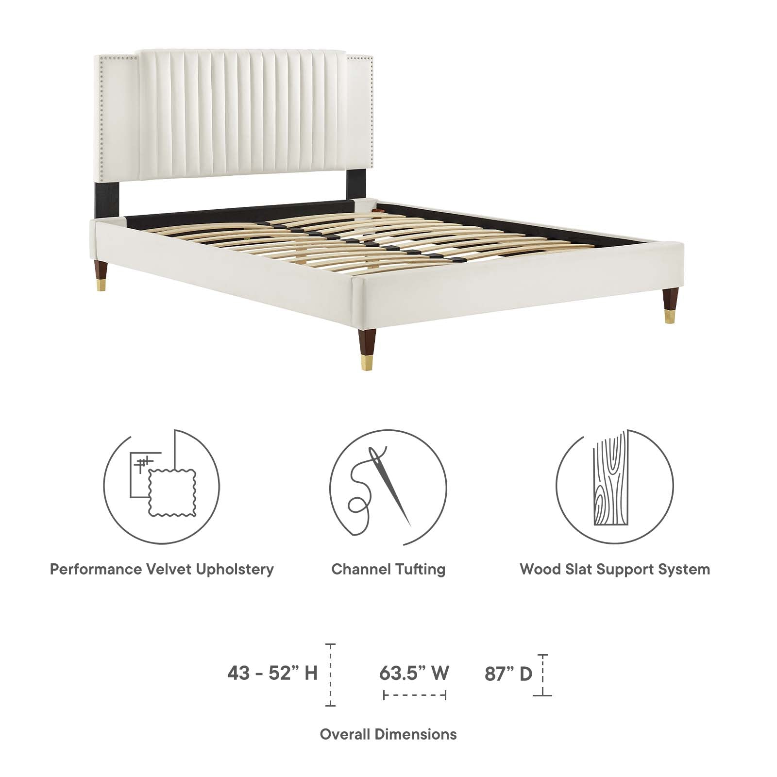 Zahra Channel Tufted Performance Velvet King Platform Bed by Modway