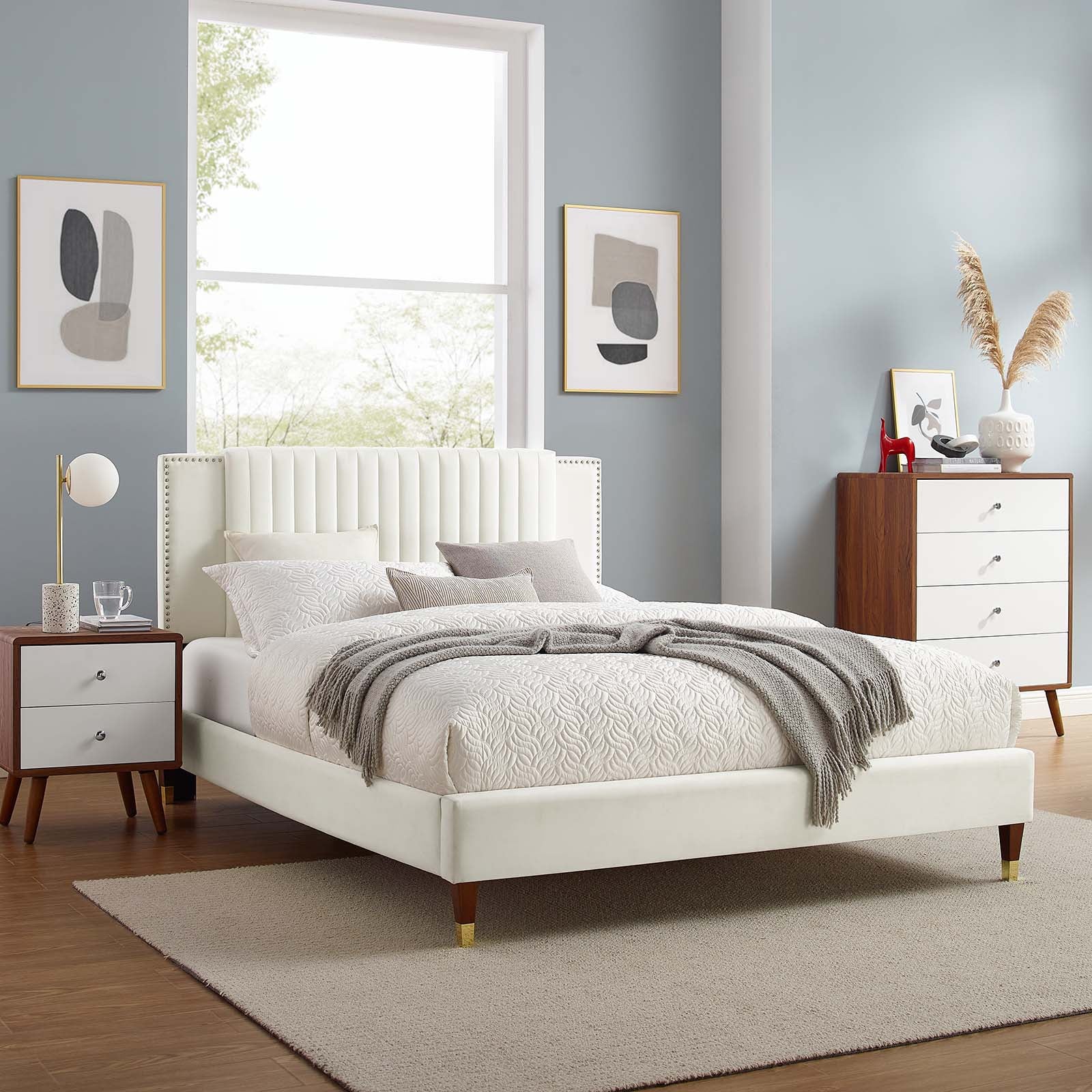 Zahra Channel Tufted Performance Velvet King Platform Bed by Modway