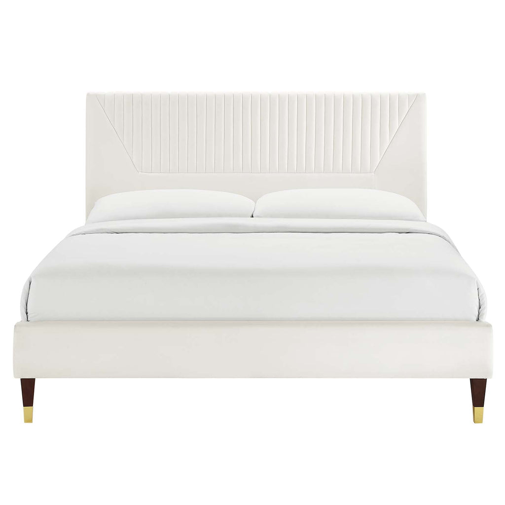 Yasmine Channel Tufted Performance Velvet King Platform Bed by Modway