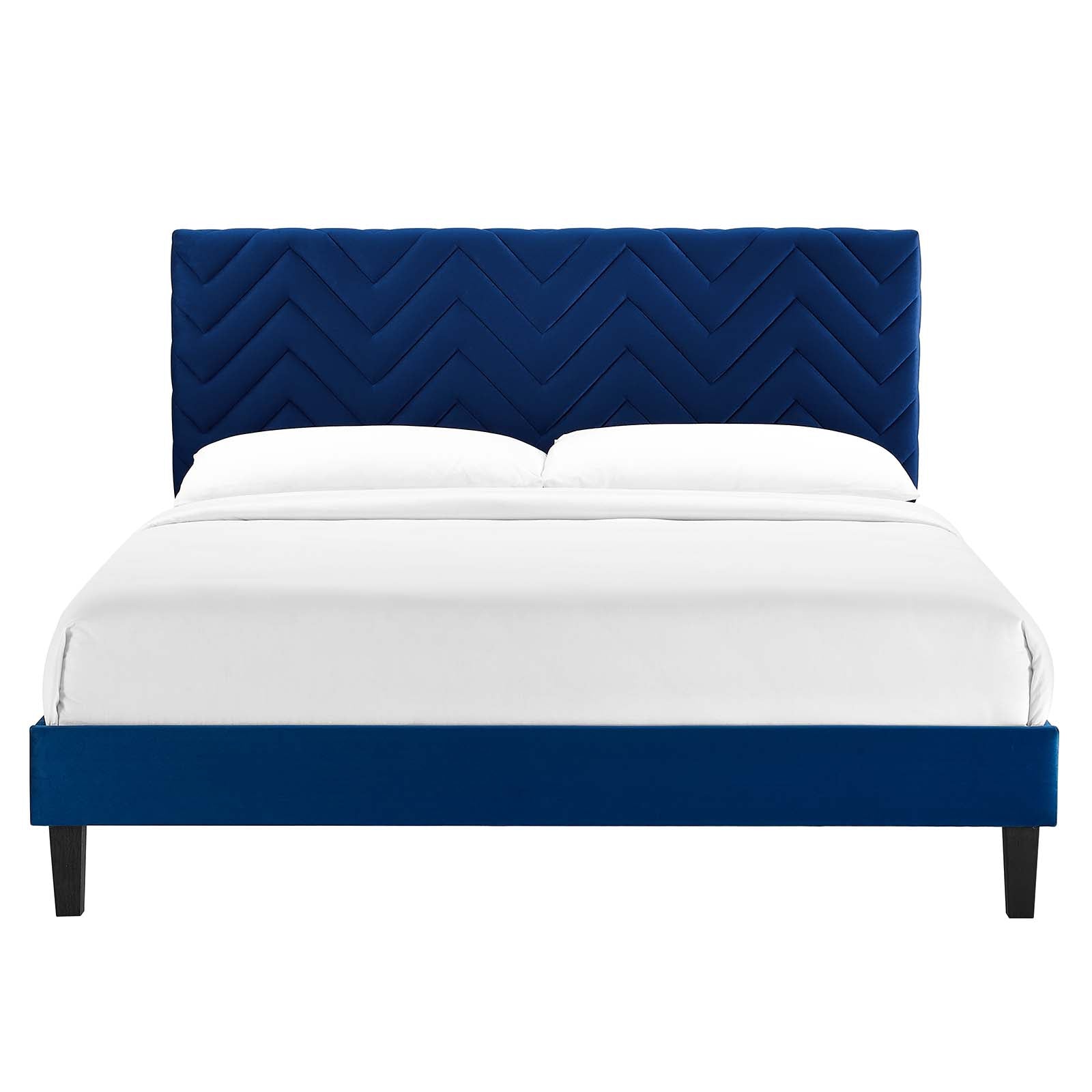 Leah Chevron Tufted Performance Velvet King Platform Bed by Modway