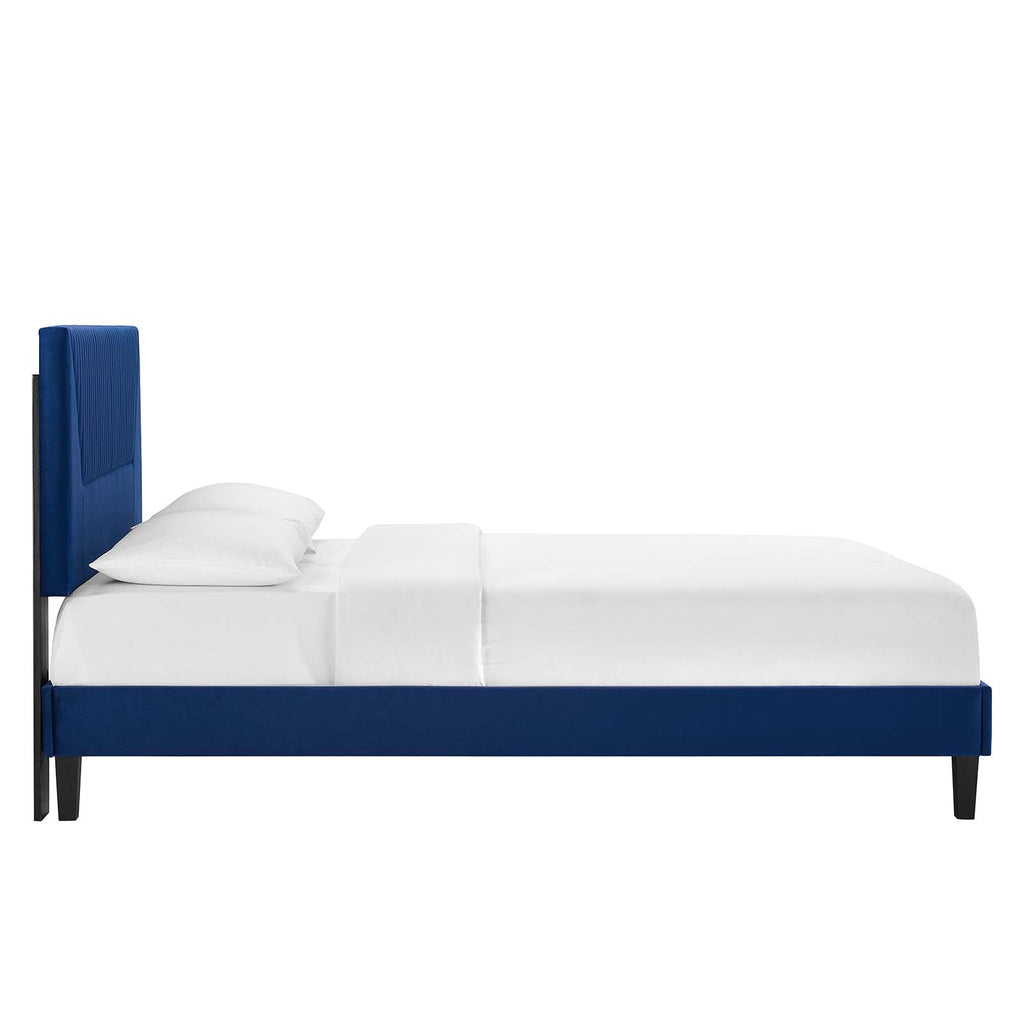 Yasmine Channel Tufted Performance Velvet King Platform Bed by Modway