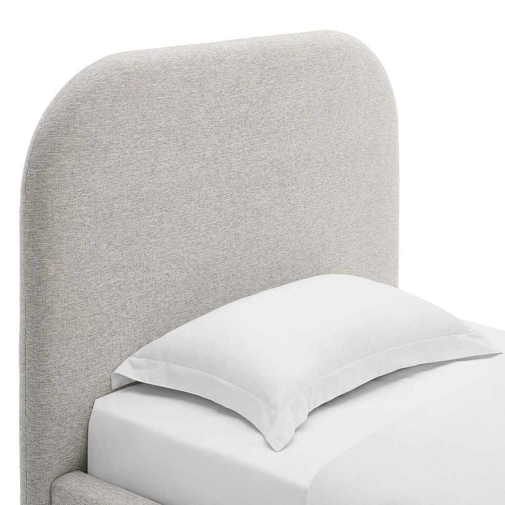 Keynote Upholstered Fabric Curved Twin Platform Bed by Modway