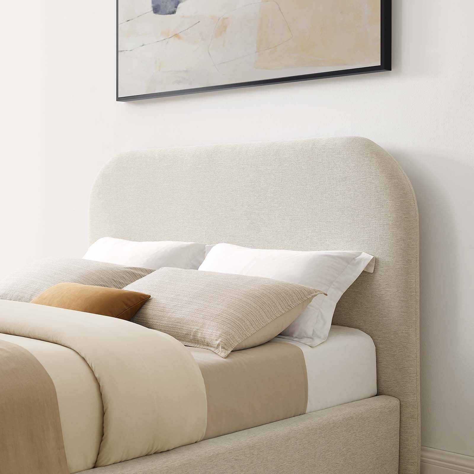 Keynote Upholstered Fabric Curved Full Platform Bed by Modway
