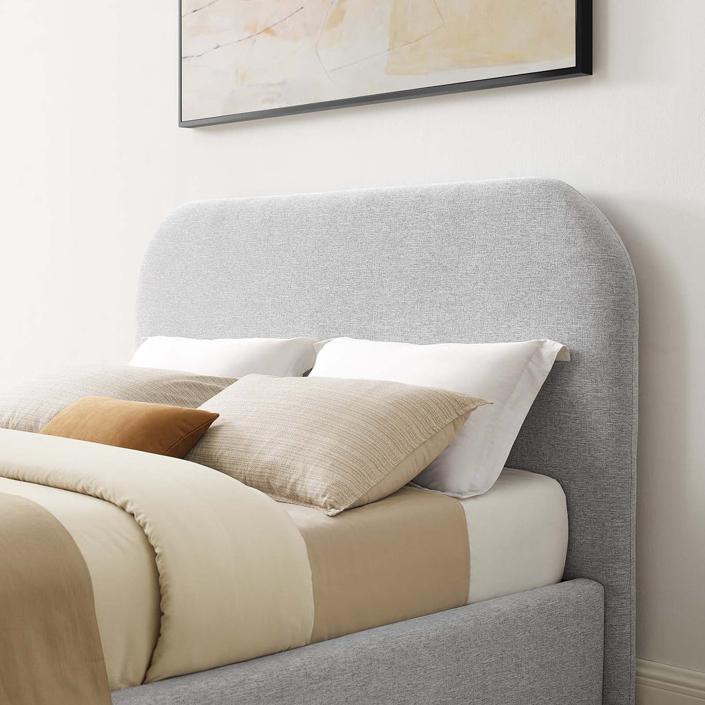 Keynote Upholstered Fabric Curved Queen Platform Bed by Modway