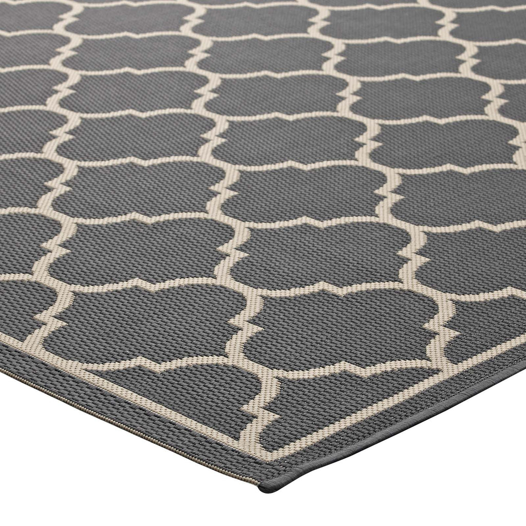 Avena Moroccan Quatrefoil Trellis Indoor and Outdoor 9x12 Area Rug by Modway