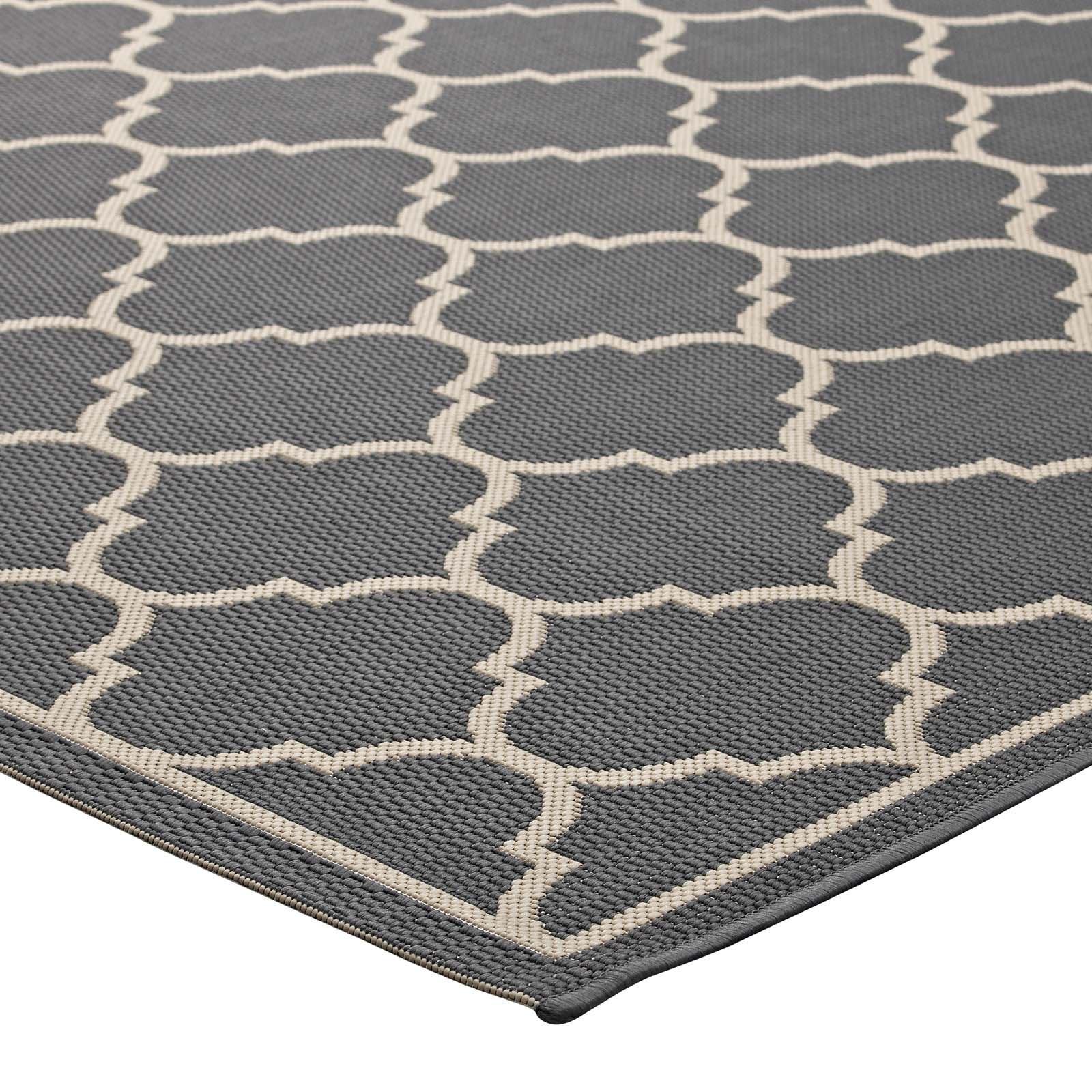 Avena Moroccan Quatrefoil Trellis Indoor and Outdoor 9x12 Area Rug by Modway