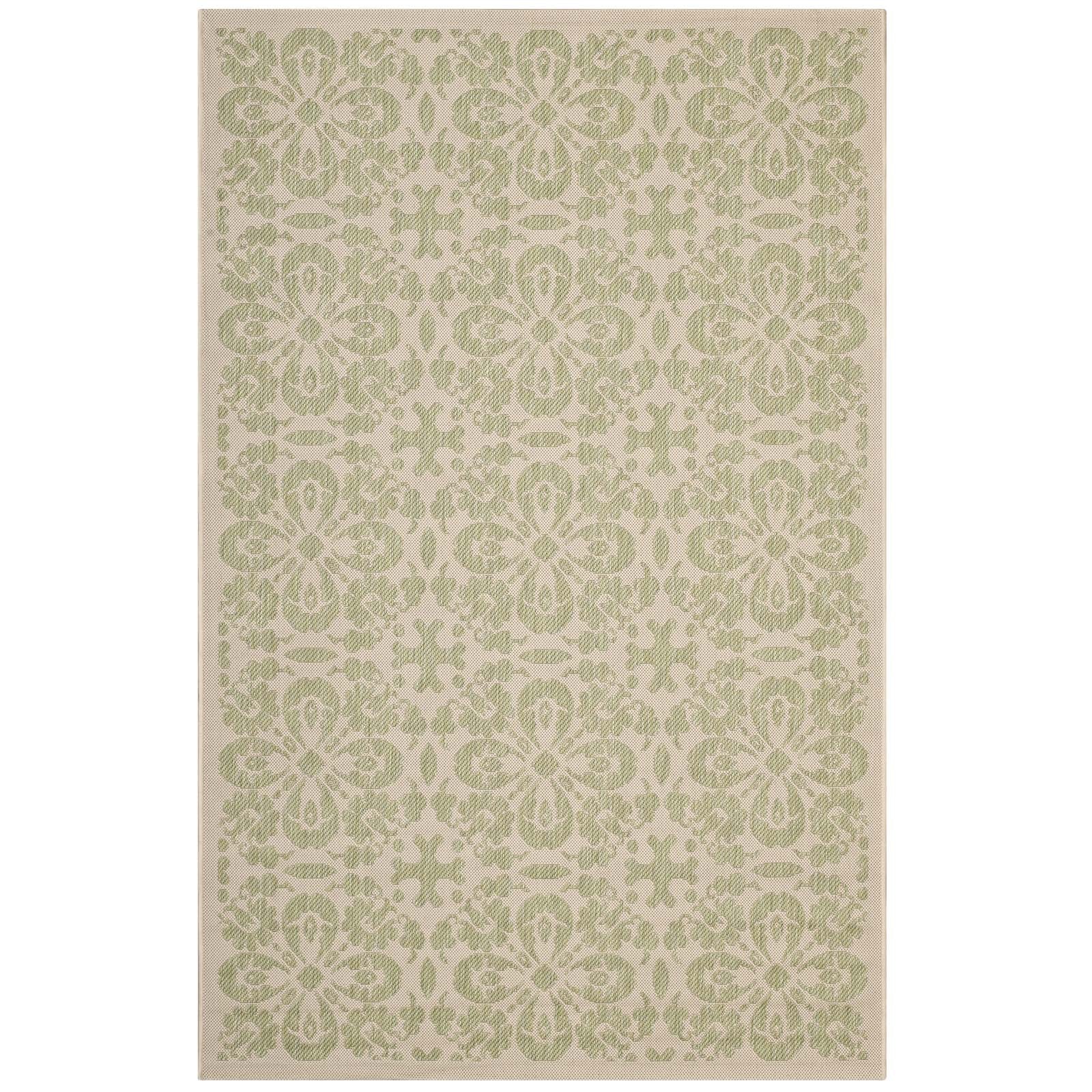 Ariana Vintage Floral Trellis Indoor and Outdoor 9x12 Area Rug by Modway