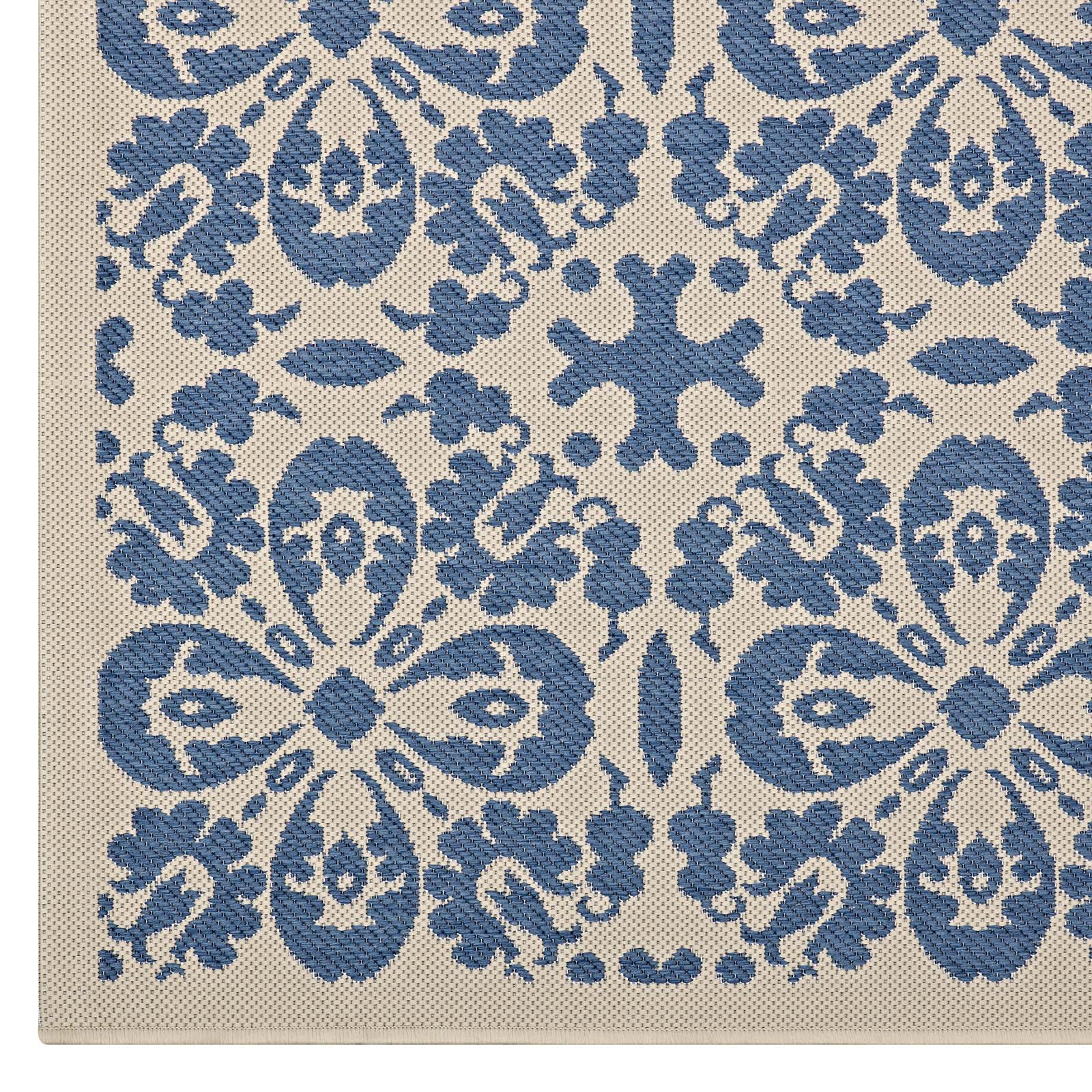 Ariana Vintage Floral Trellis Indoor and Outdoor 9x12 Area Rug by Modway