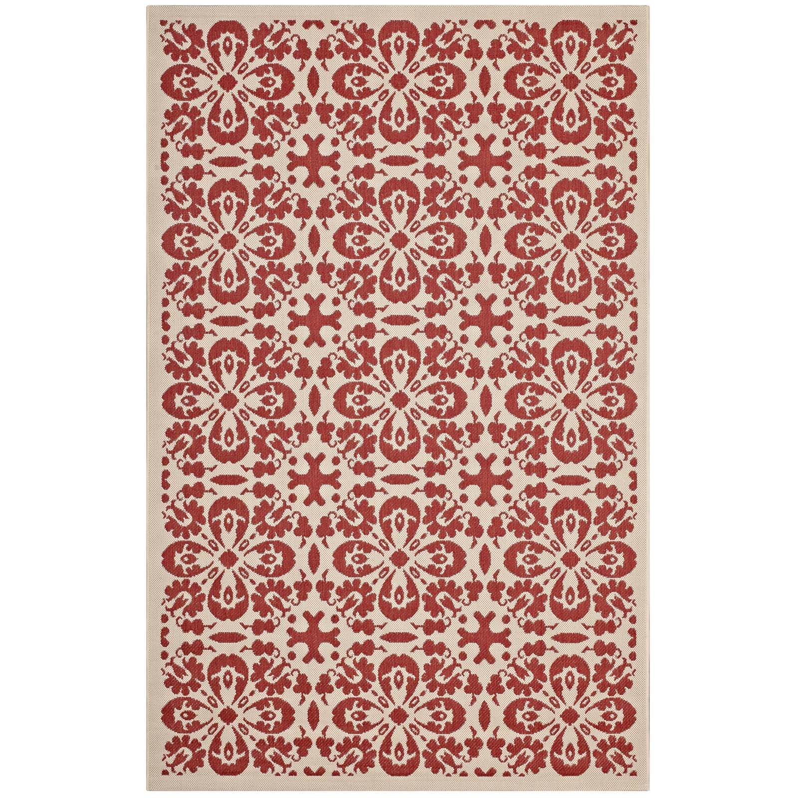 Ariana Vintage Floral Trellis Indoor and Outdoor 4x6 Area Rug by Modway