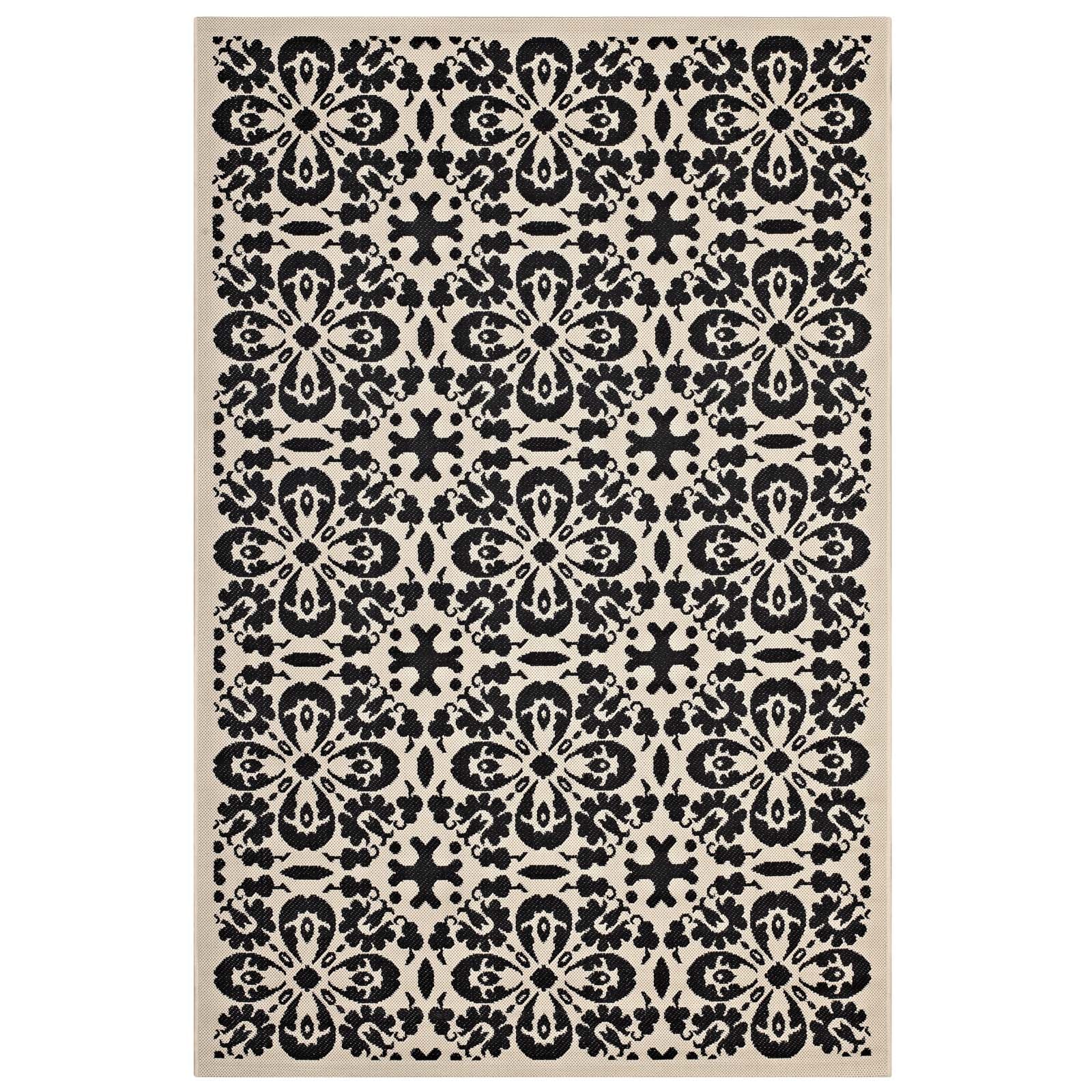 Ariana Vintage Floral Trellis Indoor and Outdoor 4x6 Area Rug by Modway