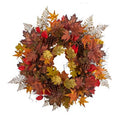 30" Autumn Maple Leaves, Acorn, Pinecones and Cinnamon Sticks Artificial Fall Wreath