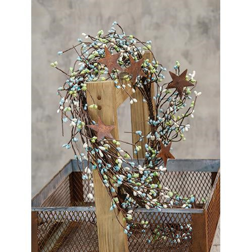Pip Berry Garland With Stars Seabreeze 40"