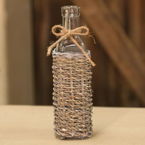 Seagrass Long Neck Glass Bottle (Pack of 4)